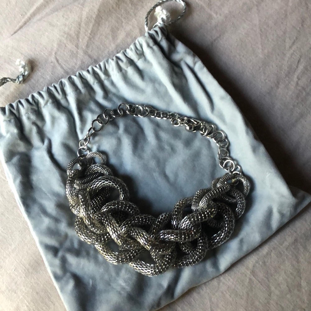 Silver statement necklace